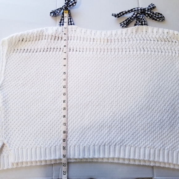 🌸‎ Anthropologie | Bow Tie Open Knit Top M - Picture 9 of 10